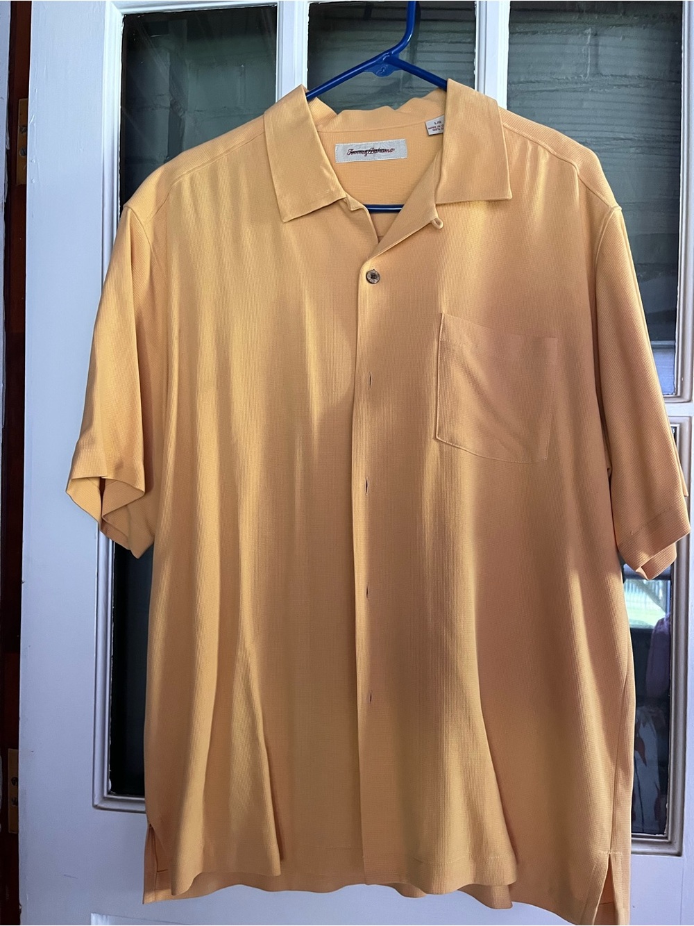 Tommy Bahama Men's Short-Sleeve Button-Down Shirt - Tangerine color